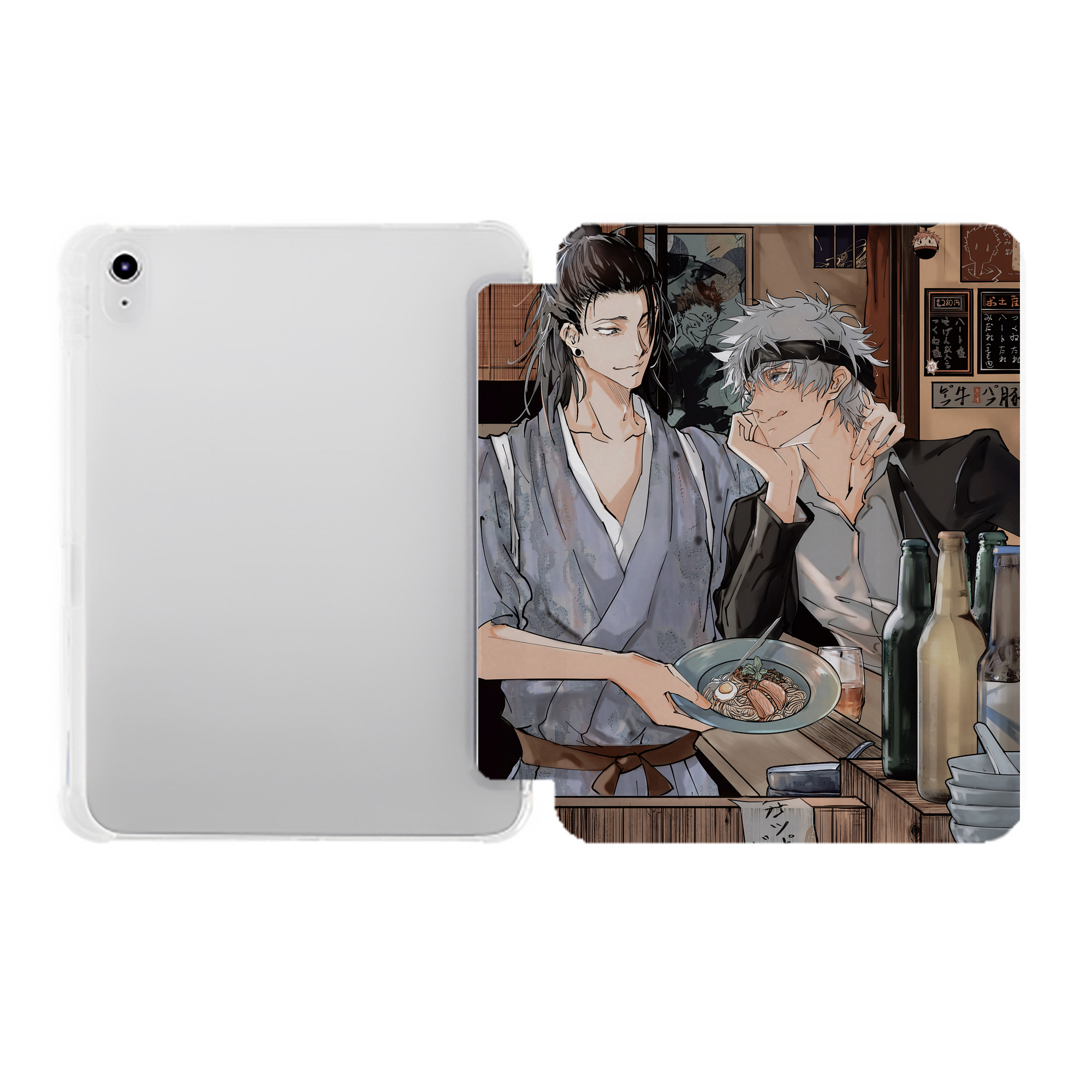（画像用） 呪術廻戦 Jujutsu Kaisen IPad ケース ペン収納付き 三つ折りスタンド PUレザー×シリコン 対応機種9.5/10.5/10.9インチ